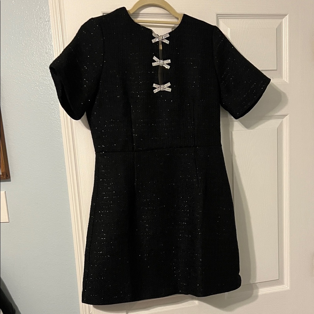 Vici Black Mini Dress with Silver Accents